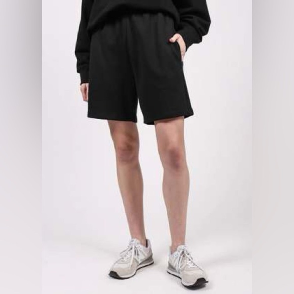 NWT Brunette the Label Best Friend Shorts Black Cotton Womens Size Xs/Small